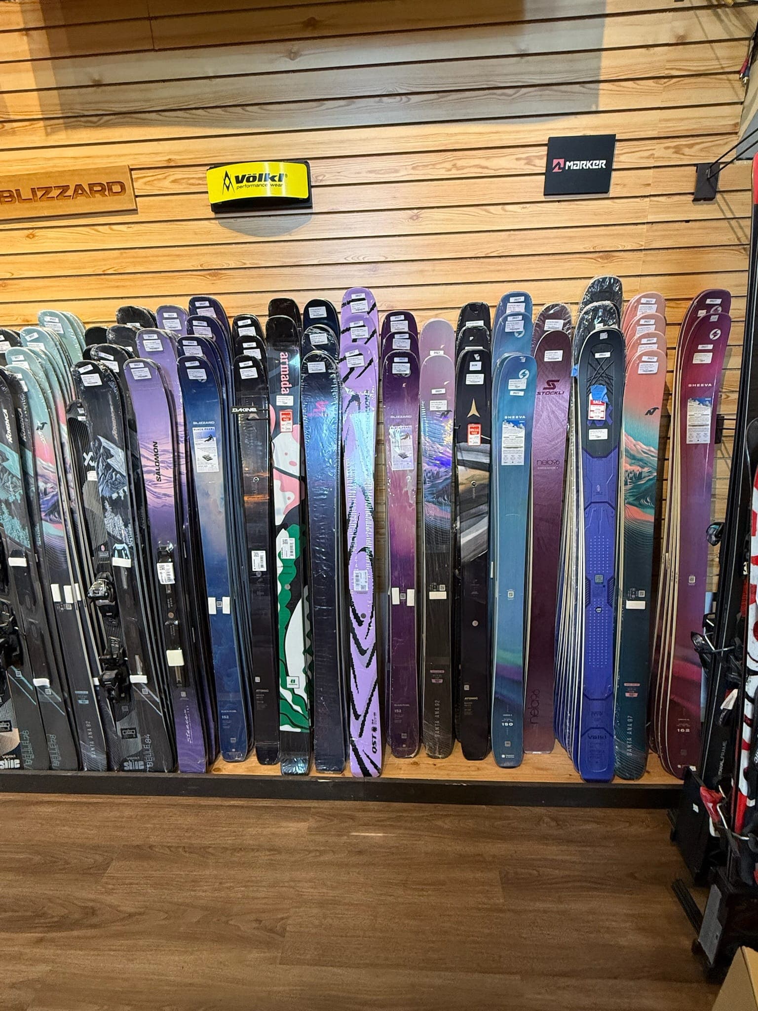The ski wall stocked for the season