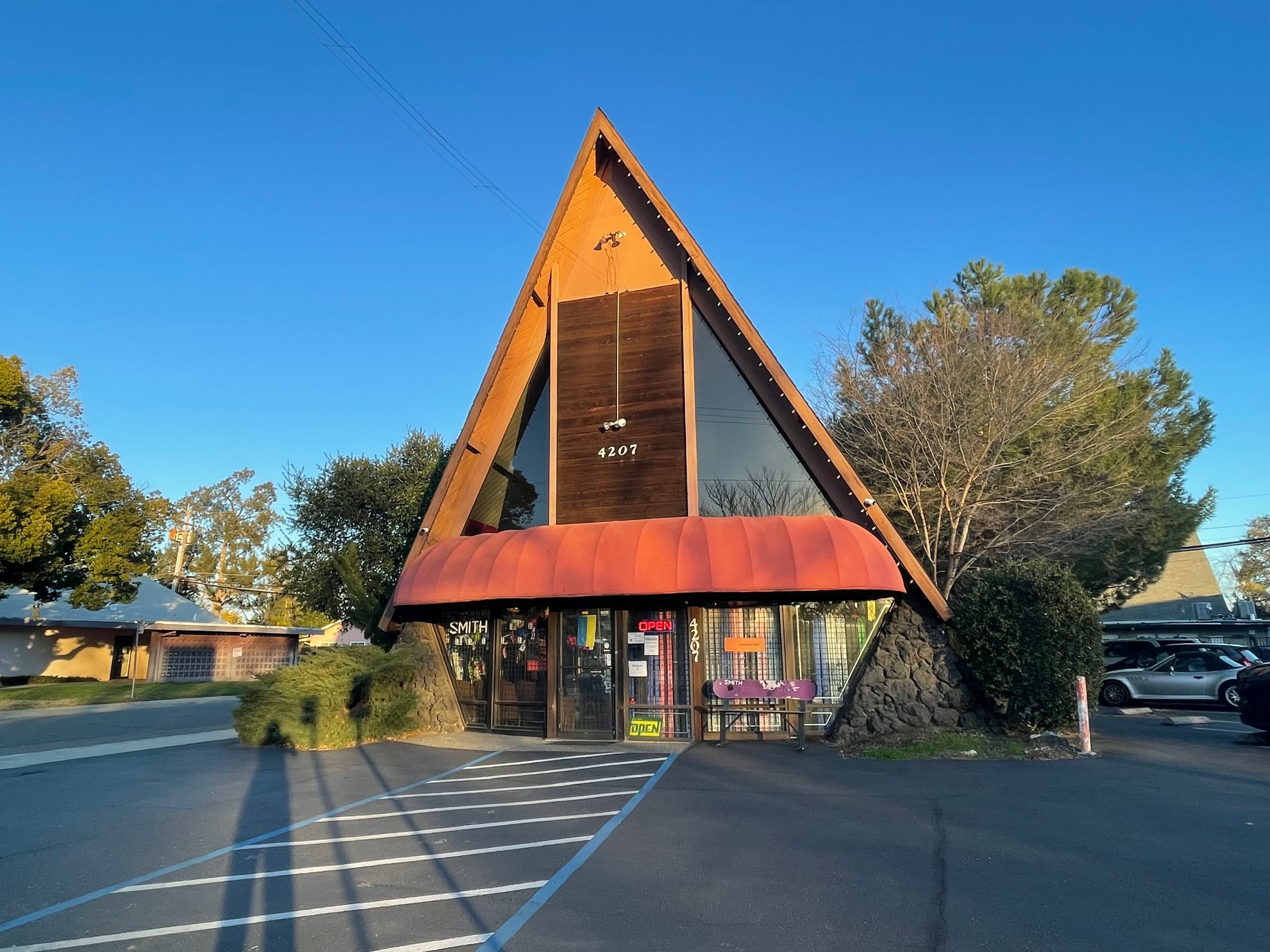 The A-frame storefront on Freeport Blvd